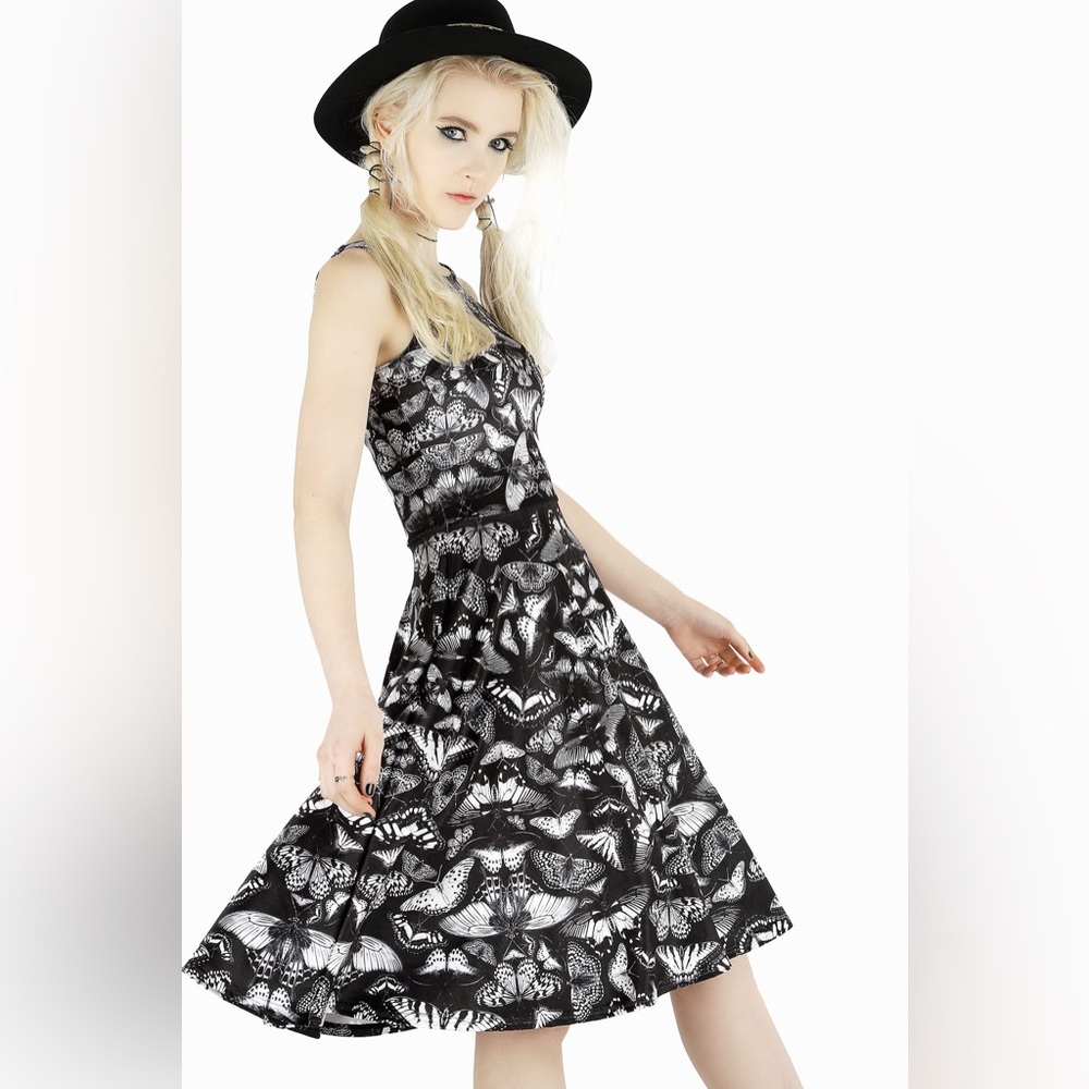 Blackmilk Dark Butterflies Velvet Princess Midi Dress